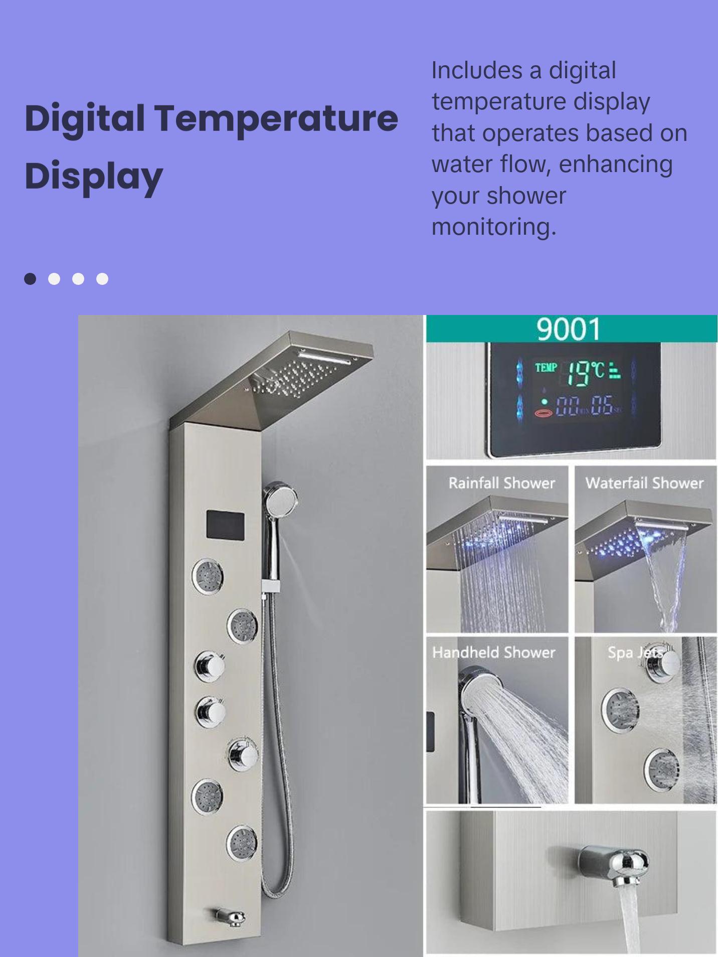 LED Rainfall Shower Panel System