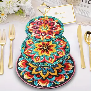 Cute 3-Tier DIY Diamond Painting Cake Shelf — Elegant Acrylic Display for Parties & Home Decor，Elegant 3-Tier DIY Acrylic Cake Stand with Colorful Diamond Painting — Perfect for Weddings, Birthdays, Valentine’s, and Home Decor Ornaments