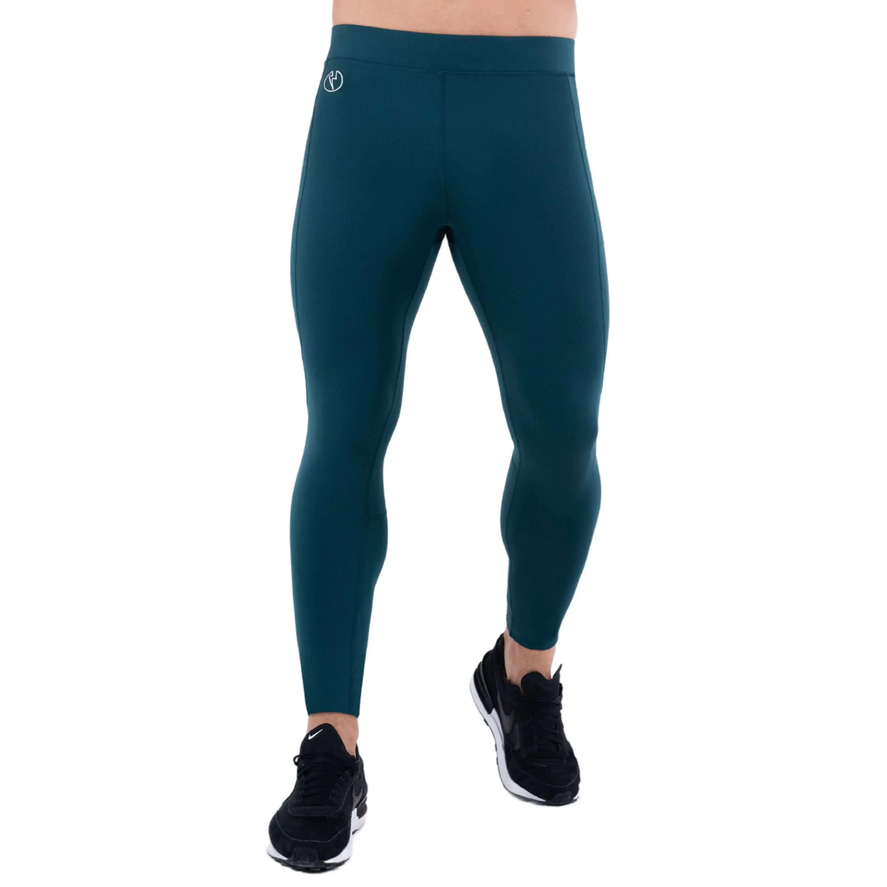 Kapow Meggings Ranger PRO Deep Forest Green Men’s Performance Leggings Activewear with Phone + Zip Pockets | Gym, HIIT, Running & Fitness Spandex Workout