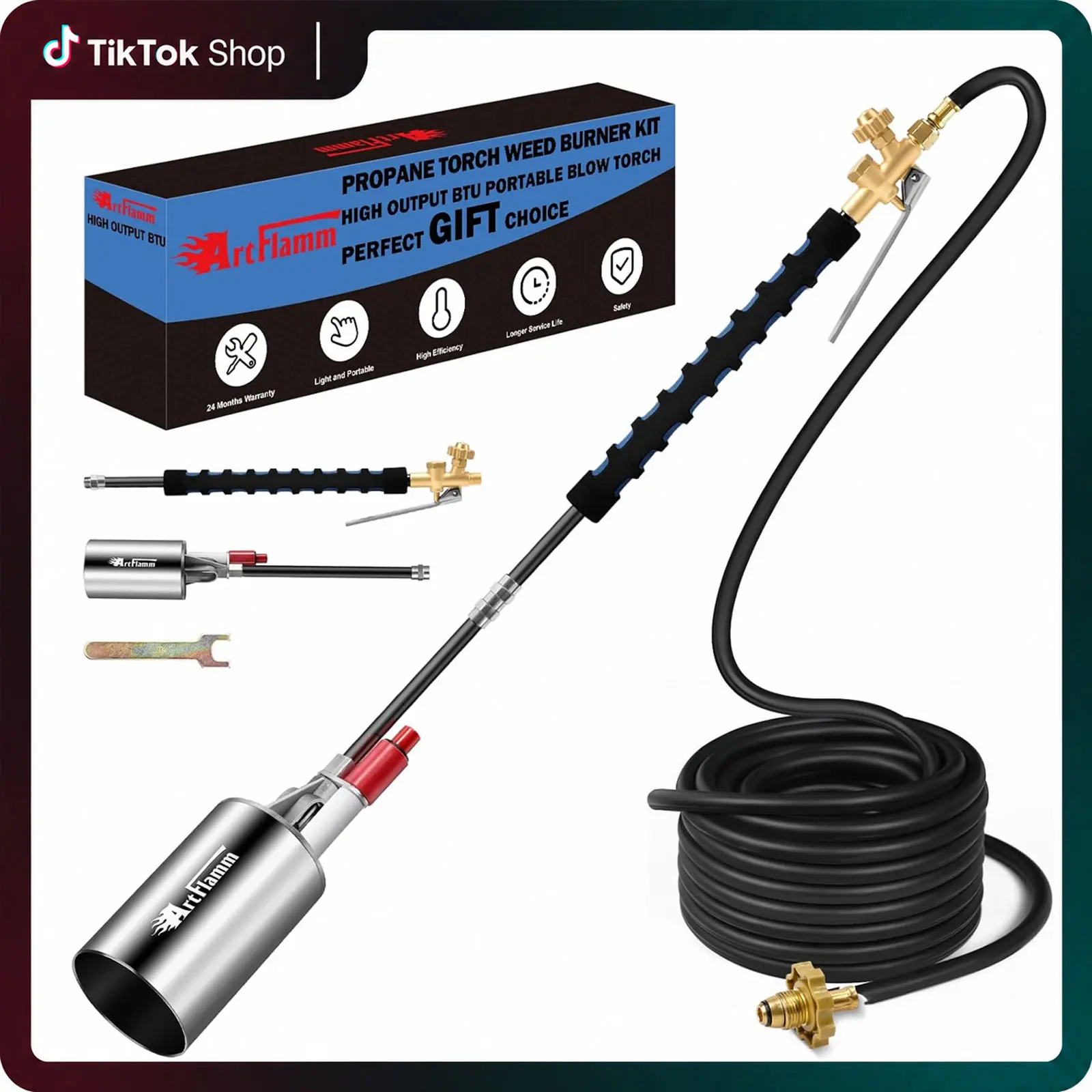 NEW Propane Torch Weed Burner Kit, Weed Torch Blow Torch with 10FT Hose, Heavy Duty Garden Torch with Turbo Trigger for Flame Weeding,Roofing, Melting Ice Snow