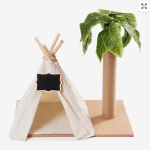 Cat teepee with scratcher