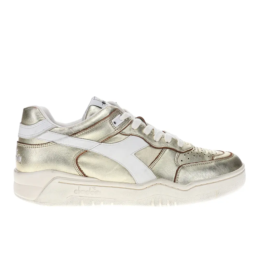 diadora Womens B.560 Metal Metallic Lace Up Sneakers Shoes Casual - Gold, White