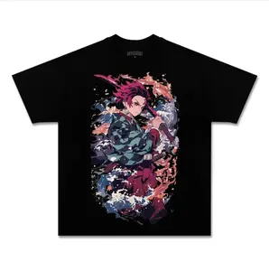 Youth & Adult Unisex Anime-Inspired Vintage Tee, Demon Slayer boyfriend  tees meme  shirts silky  graphic  fit spencers