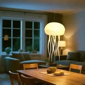 LED Floating Jellyfish Lamp with Voice Control, RGB Gradient Colors and Rechargeable USB Table Lamp, Ideal for Bedroom and Living Room Decor, Ambient Decoration Lamp, Decorative Atmosphere Lamp, Decorative Lighting