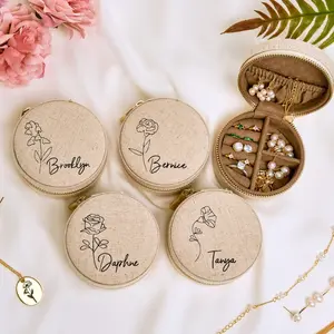 Custom Birth Flower Jewelry Box, Bridal Shower Gift, Travel Jewelry Box, Wedding Gift, Perfect Gift for Her, Birthday Gift