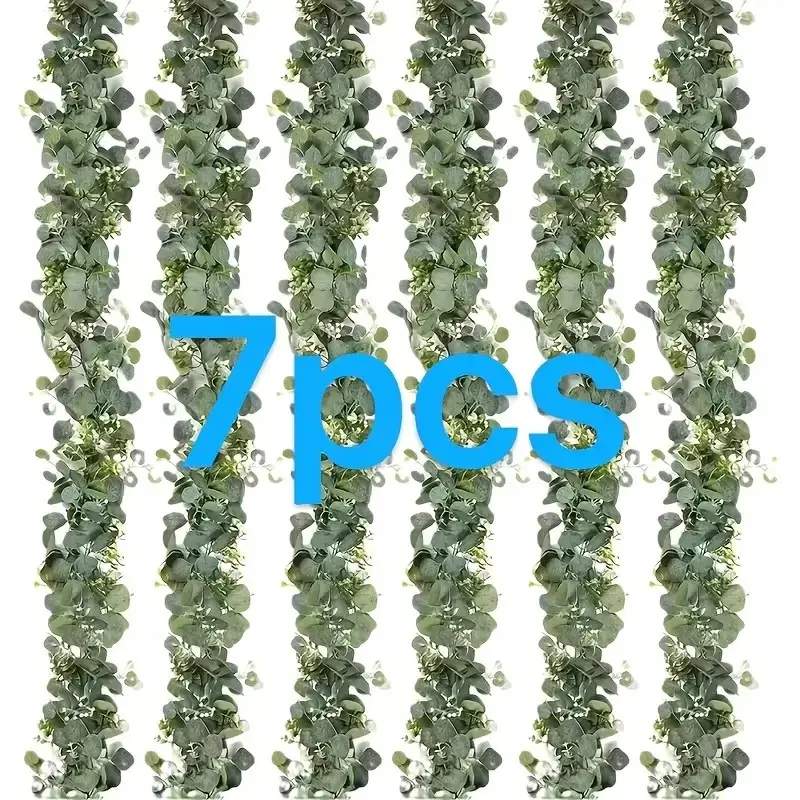 7-Piece Set 180cm Artificial Eucalyptus Tree & Woven Basket Floral Arrangement, Perfect for Weddings, Events, Home Decor, All-Year Use, Artificial Flowers, Artificial Plants, Artificial Flower Decorations