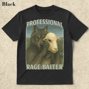 Professional Rage Baiter Funny Shirt, Werewolf Memes, Werewolf, Dumb Meme Shirt,Stupid Meme Shirts, Alpha Wolf T-shirt, Brainrot Memes