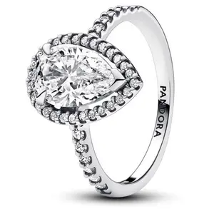 Pandora Sparkling Pear Halo Ring 193012C01-52