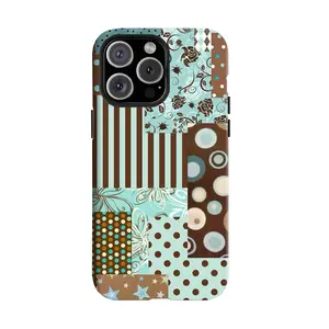 Y-Vintage Patchwork Phone Case | Retro Quilted Aesthetic,Having good protective properties,for iPhone 16 15 14 13 12 11 17Pro Max,for Samsung S25 S24 S23 S22 Ultra,Protective Cover,give her/him a gift for Christmas and Thanksgiving