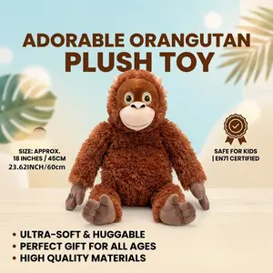 60cm/44cm Realistic Gorilla Plush Toy, Gibbon Plush, Yungas-Kug Monkey Plush, Gibbon Plush Pillow—Cute Gorilla Plush Toy, Fun and Creative Monkey Pillow, Children's Sleep Companion, Comfort Doll, Birthday Gift