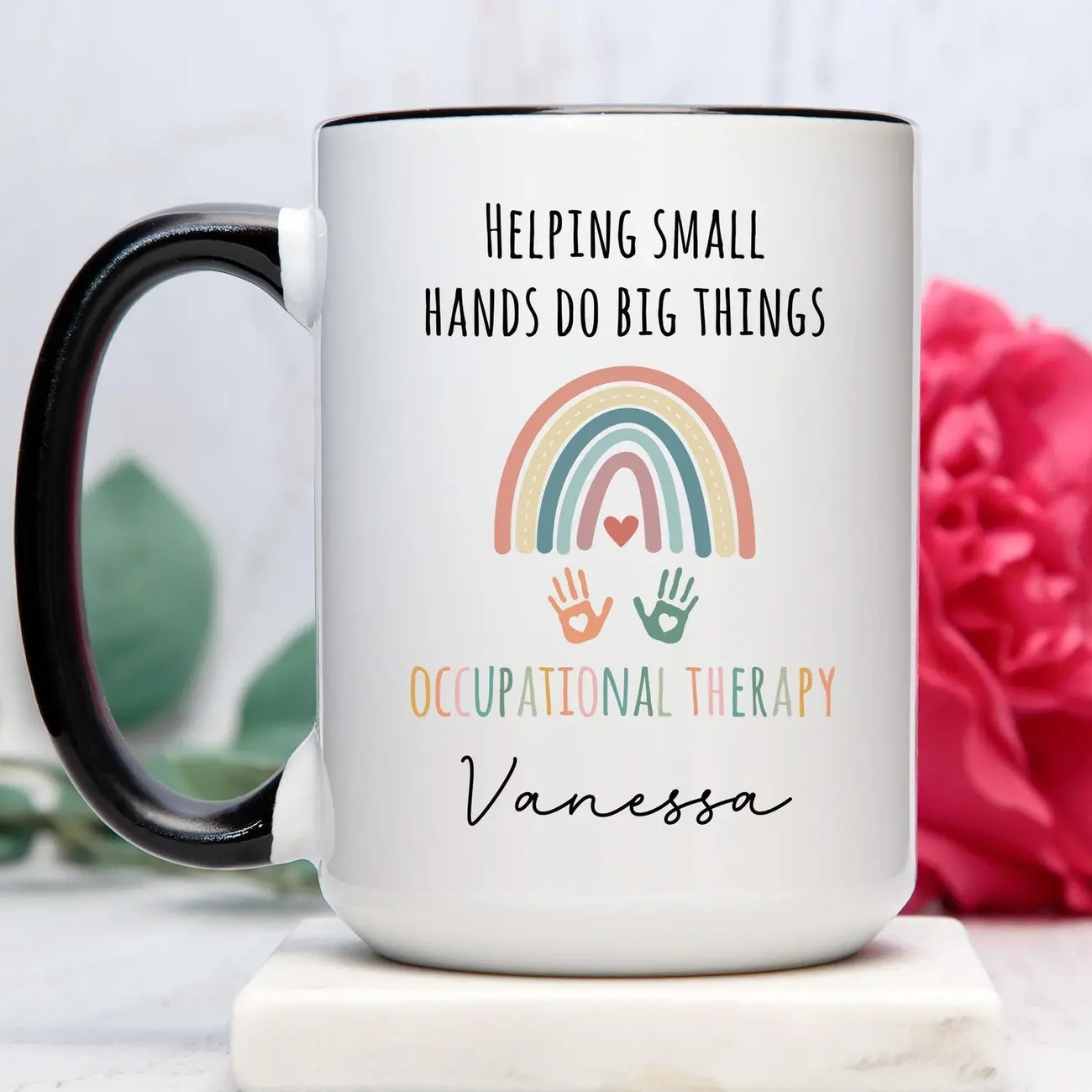 Helping Small Hands Do Big Things Coffee Mug, Occupational Therapy Coffee Mug, Occupational Therapist Mug, Sped Teacher Mug (OS-HRBS47)
