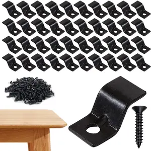 40PCS Solid Steel Z Clips Table Top Fasteners Kit with Mounting Screws, Heavy Duty Furniture Corner Braces Connectors for Desk Cabinet Table Chair Woodworking Repair Reinforcement Hardware