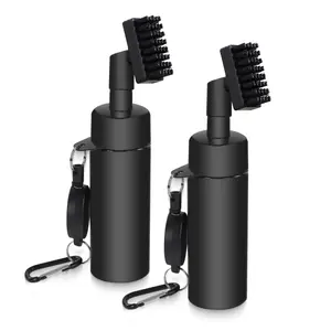 Golf Club Brush Cleaner with Water Bottle 7.5 Inches Holds 4 Ounces of Water - 2 Pack Pro Golf Club Cleaner Brush with Heavy Duty Retractable Clip - Golf Accessories