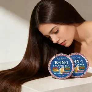 2-Pack 10-in-1 Plant Shampoo Bar | Rosemary & Keratin | Rich Lather, Moisture, Easy Rinse | Repairs Damage, Controls Frizz, Boosts Shine | For All Hair Types Haircare