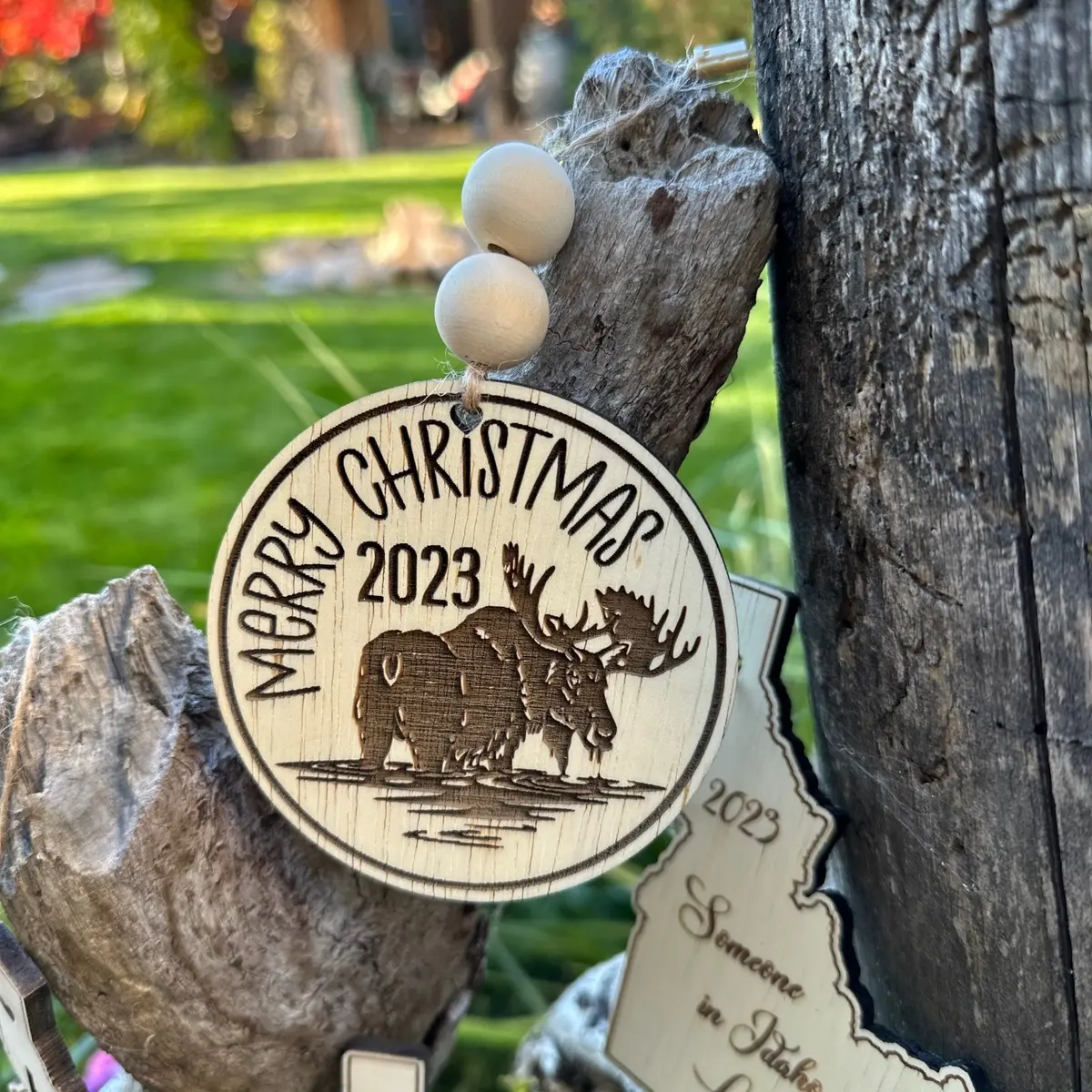 Moose Ornament Wooden