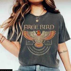 Free Bird Shirt, Old School Band T-shirt, Retro Music Shirt, Rock Band Tee, Oversized Trendy Shirts