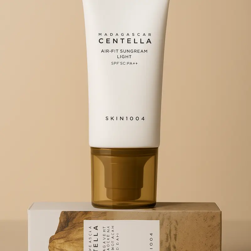 SKIN1004 Madagascar Centella Air-fit Cream Sunscreen SPF 30 for All and Sensitive Skin Summer Sun Shield Uv Resistant Soothing Sunscreen Daily