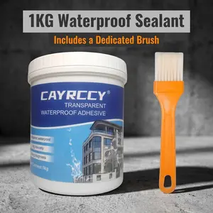 1kg Transparent Waterproof Adhesive | No Demolition Leak Repair Sealant for Bathroom, Roof & Tiles, Long-Lasting Waterproof Glue