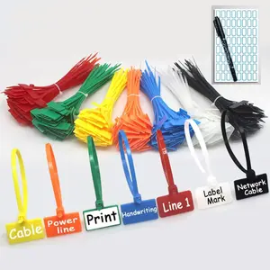 250 Pcs 6 Inch Self-Locking Nylon Cable Ties,Multicolor Wire Zip Ties with Write-On Tags, Angled Tail & Rounded Edges for Network Cables, Power Lines - High Tensile Strength - Durable Organization Straps,Birthday Gifts,Party Gift