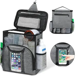 Portable Shower Caddy College Tote Bag, Quick Dry Hanging Toiletry Bag, Large Capacity Mesh Shower Caddy Portable for College Dorm Room Essentials