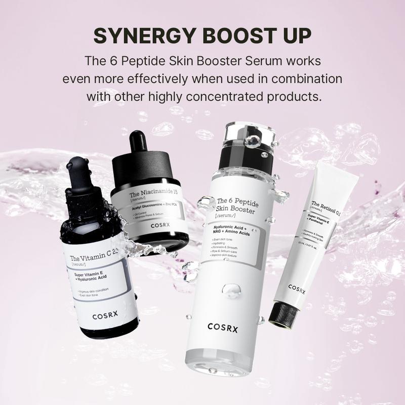 COSRX The 6 Peptide Skin Booster Serum 150ml - 6 Peptides Hyaluronic Acid Niacinamide Amino Acids for Elasticity & Radiance