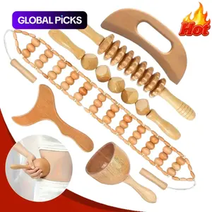 6PCS Wood Therapy Tool Set/Wooden Massage Set/Body Care/Muscle Relax / Muscle Tension Relief/Home Massage Tools/Self Care Essentials/Wooden Massage Tool Set/Muscle Massage Tool Set
