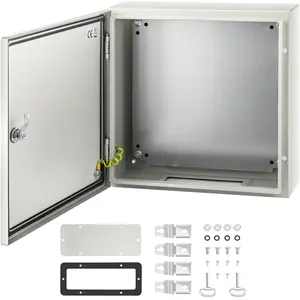 VEVOR NEMA Steel Enclosure, 16 x 16 x 6\'\' NEMA 4X Steel Electrical Box, IP66 Waterproof & Dustproof, Outdoor/Indoor Electrical Junction Box, with Mounting Plate