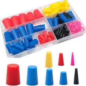 110Pcs Silicone Rubber Tapered Plug,Coldairsoap High-Temperature Resistant Rubber Stoppers 8 Size 1/16" to 5/8" for Hole Plugs,Spraying,Coating,Painting Protection