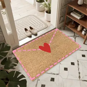 1 Valentine's Day Brown Envelope Love Welcome Design Door Mat Living Room or Bedroom Decoration Printed Carpet Decoration Welcome Soft Floor Mat Floor Mat Suitable for Home Decoration in Indoor Living Room or Bedroom