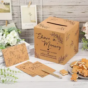 1 Box 50 Cards Share a Money Memorial Card Box, Life Memory Sharing Cards, Ideal for Graduation, Wedding, Bridal Shower Guest Memorabilia