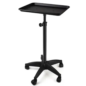 Salon Tray Cart with Storage Platform, Aluminum Tattoo Tray with Wheels Trolley, Adjustable Height, Salon & Spa Accessory
