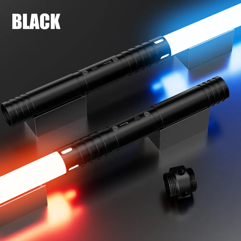 Loriixx RGB Dueling Lightsaber Set | Metal Aluminum Hilt, 20 Colors & 4 Sounds | Durable PC Blade Light Up Sword for Cosplay & Gifts