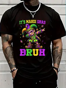 100% Cotton It's Mardi Gras Bruh Dabbing Boy Kids New Orleans Trip Men T-Shirt Men's Women's vintage Summer vacation tops Graphic Tee
