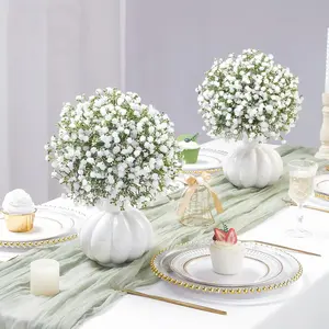 10 artificial flowers with starry sky, white artificial flowers with starry sky are suitable for wedding home party bouquets and flower arrangement decoration.