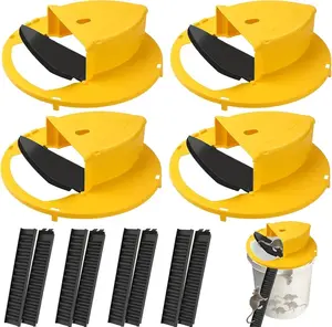 Mouse Trap Bucket - Mouse Traps Indoor for Home - Multi-Catch, Auto-Reset, Humane or Lethal Rat Trap - ABS Material - 5 Gallon Bucket Compatible-4pc