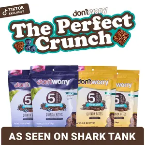 The Perfect Crunch Pack | Shark Tank Bundle | Don't Worry | Blueberry & Chocolate Quinoa Bites | Snack Pack | Blueberry Chocolate, Chocolate|