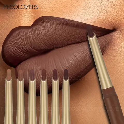 【Black Friday】6pcs/set Waterproof Matte Lipstick Cosmetic Lip Liner Pencil Pen, Nude Color Long-Lasting Smooth Matte Lip Liners, Ideal Gift, Mother's Day Makeup Lipliner
