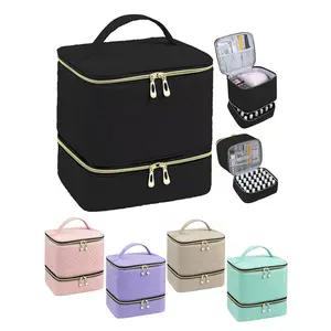 Nail Polish Storage Bag, Thickened Nail Set Organizer, Gel Nail Polish Carry Box, Holds Up to 30 Bottles, Makeup Storage Bag