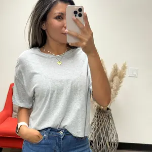 Juliana Oversized Short Sleeve Cropped Basic Tee