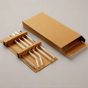 Reusable Glass Straws | High Borosilicate Glass | Eco-Friendly BPA-Free Smoothie Straws with Cleaning Brush