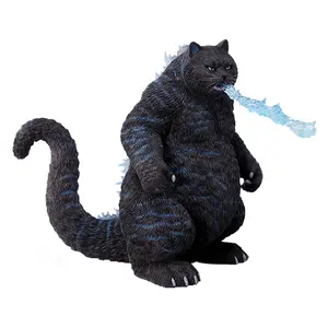 JXK Catzilla Figurine for Collection, Gorillas Cat Statue Durable Polyresin with Intricate Details, Catzilla Sculpture Art Funny Cat Gift for Animal Lovers