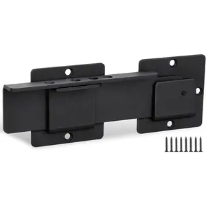 9" Flip Gate Latch Lock with 4 Padlock Holes, 4mm Extra Heavy Duty Carbon Steel Adjustable Door Latch for Sliding/Swing Gates, Outdoor Wooden Fence, Barn, Shed, Garage, Yard, Double Gate