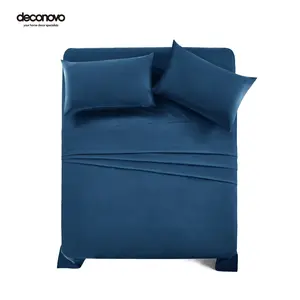 Deconovo 4PC All Season Comfort Bedding Set ECO-Friendly Bed Sheet Set with Deep Pockets & Elastic Bands for Mattresses up to 16 Inches Deep Soft Touch Four-Season Comfort Easy Care Machine Washable