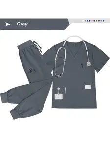 Pet Hospital Work Scrub Set Scrub Uniform Top+Pants Work Uniform Nurse Set Beauty Skin SPA Center Care Brushing Uniform