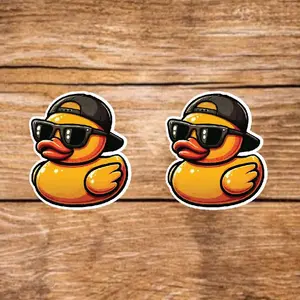 Duckling Stickers - 2 Pack, 3.5in, Waterproof, Glossy Finish Vinyl, Unique Design for Decor & Personalization, Perfect for DIY Projects & Gifts, Versatile Use, DIY Friendly, Gift Ready