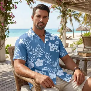 Men's Hawaiian Wrinkle-Free Short Sleeve Button Down Tropical Floral Beach Vacation Shirt - Lightweight Breathable Casual Summer Shirt Perfect for Beach Party Vacation Resort Wear Comfortable Fashion Style