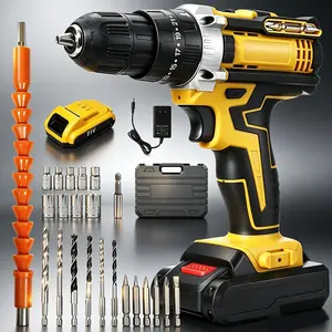 VerveWave   Power Tool Combo Kits with 21V Cordless Drill, Household Tools Set with DIY Hand Tool Kits For Fence Installation, Room Décor, FurnitureAssembly, And Daily Repairs
