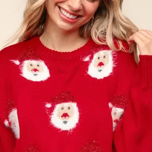 Haptics Haptics Santa Sparkle Brushed Sweater