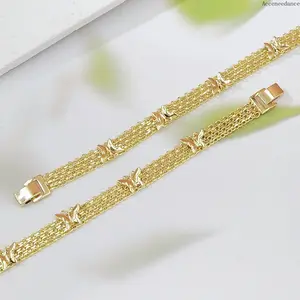 Women's Gold-Plated Butterfly Chain Bracelet - Multi-Layer Wrist Accessory, Trendy Jewelry for Women
