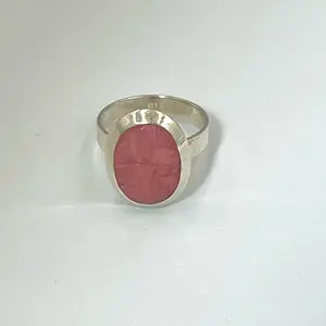 Anillo Piedra Natural Rhodochrosite Size 9 Plata Elegante y Duradero